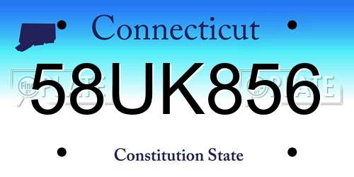 58UK856 Connecticut License Plate