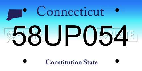 58UP054 Connecticut License Plate