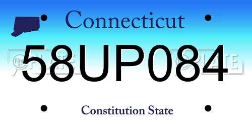 58UP084 Connecticut License Plate