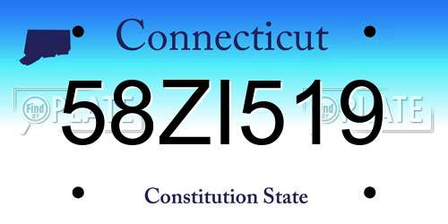 58ZI519 Connecticut License Plate