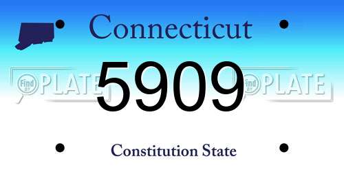 5909 Connecticut License Plate