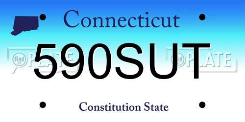 590SUT Connecticut License Plate