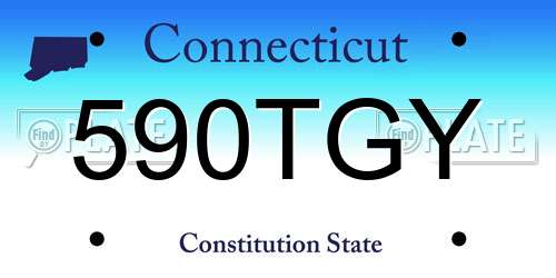 590TGY Connecticut License Plate