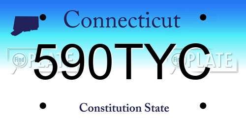 590TYC Connecticut License Plate