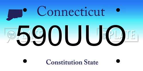 590UUO Connecticut License Plate