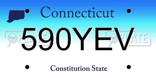 590YEV Connecticut License Plate