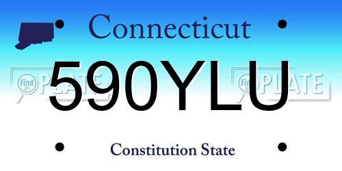 590YLU Connecticut License Plate
