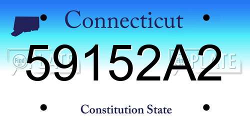 59152A2 Connecticut License Plate