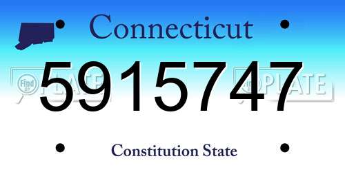 5915747 Connecticut License Plate