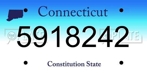 5918242 Connecticut License Plate