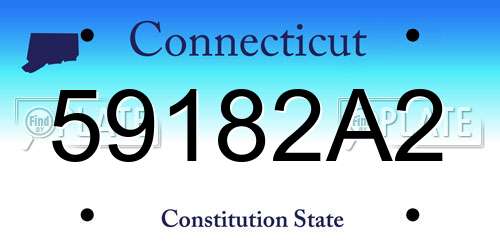 59182A2 Connecticut License Plate