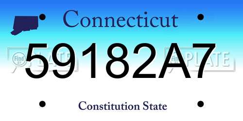 59182A7 Connecticut License Plate