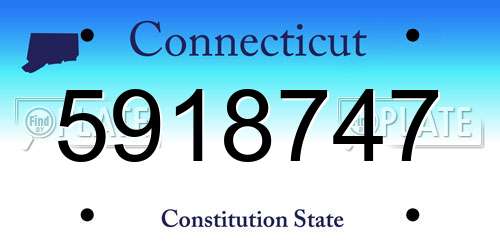 5918747 Connecticut License Plate