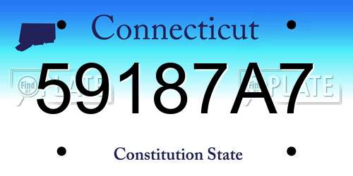 59187A7 Connecticut License Plate