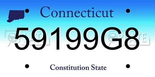 59199G8 Connecticut License Plate