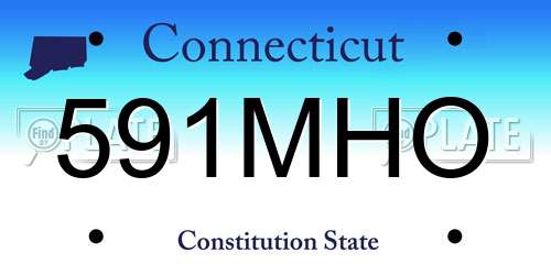 591MHO Connecticut License Plate