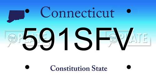 591SFV Connecticut License Plate