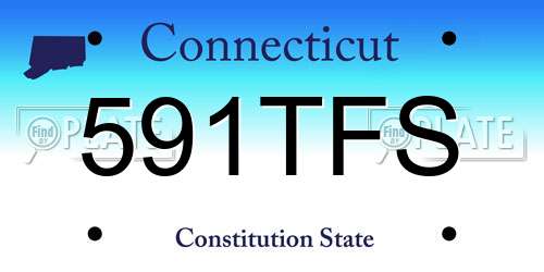 591TFS Connecticut License Plate