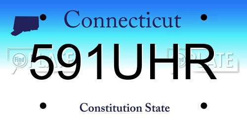 591UHR Connecticut License Plate