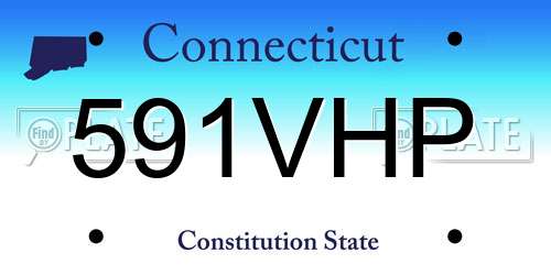 591VHP Connecticut License Plate