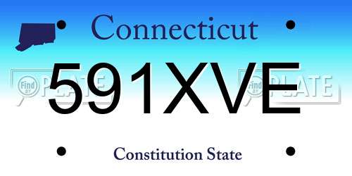 591XVE Connecticut License Plate