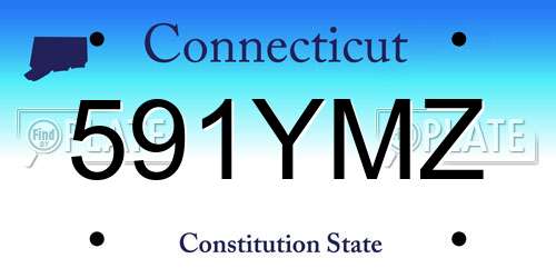 591YMZ Connecticut License Plate