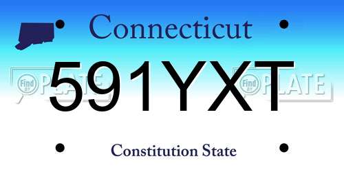 591YXT Connecticut License Plate