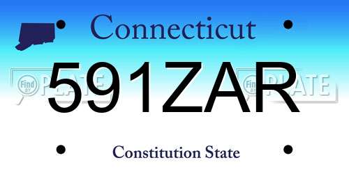 591ZAR Connecticut License Plate