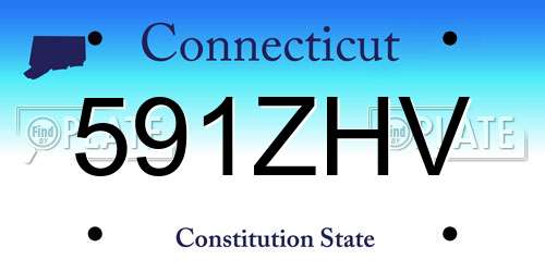 591ZHV Connecticut License Plate