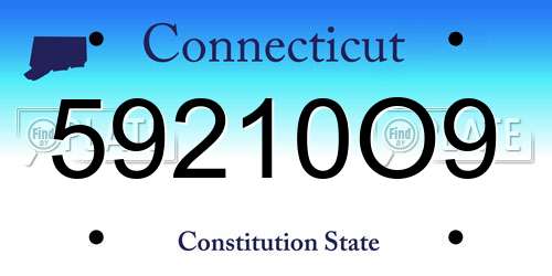 59210O9 Connecticut License Plate
