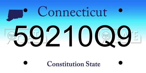 59210Q9 Connecticut License Plate