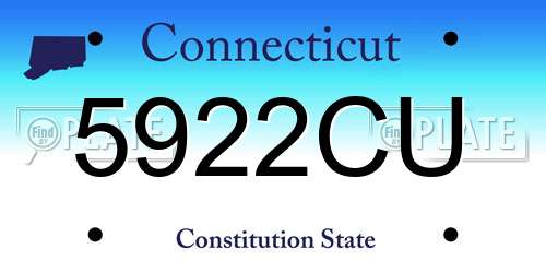 5922CU Connecticut License Plate