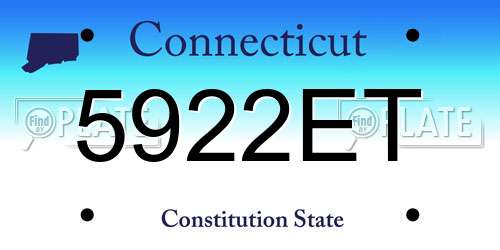 5922ET Connecticut License Plate