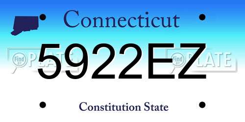 5922EZ Connecticut License Plate