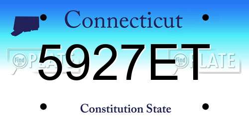 5927ET Connecticut License Plate
