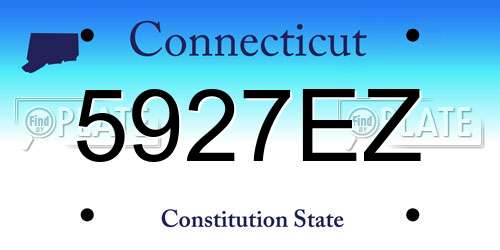5927EZ Connecticut License Plate