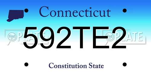 592TE2 Connecticut License Plate