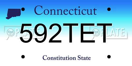 592TET Connecticut License Plate