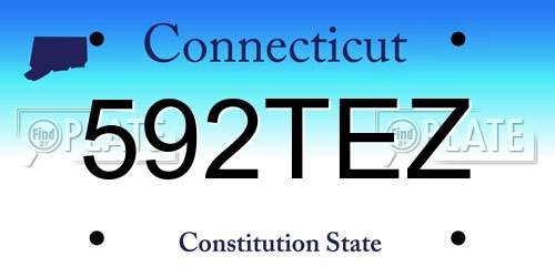 592TEZ Connecticut License Plate