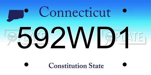 592WD1 Connecticut License Plate