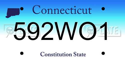 592WO1 Connecticut License Plate