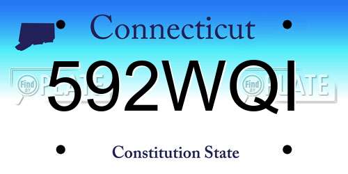 592WQI Connecticut License Plate