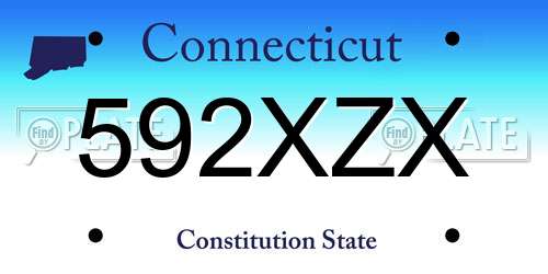592XZX Connecticut License Plate