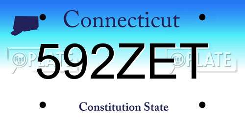 592ZET Connecticut License Plate