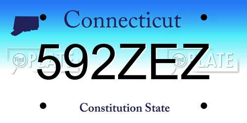 592ZEZ Connecticut License Plate
