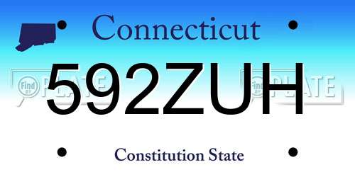 592ZUH Connecticut License Plate