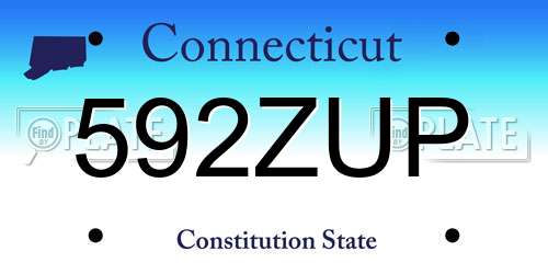 592ZUP Connecticut License Plate