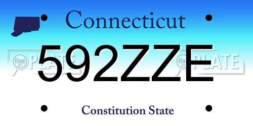 592ZZE Connecticut License Plate