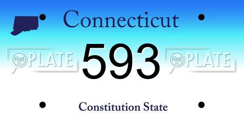 593 Connecticut License Plate