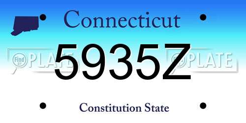 5935Z Connecticut License Plate
